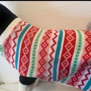 Wondershop Red and White Dog Sweater with Blue Accents